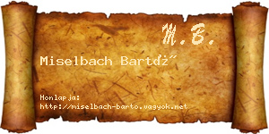 Miselbach Bartó névjegykártya